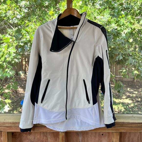Lululemon Women's Draft Dodger Jacket Ivory/Black Size 12 - Picture 1 of 10